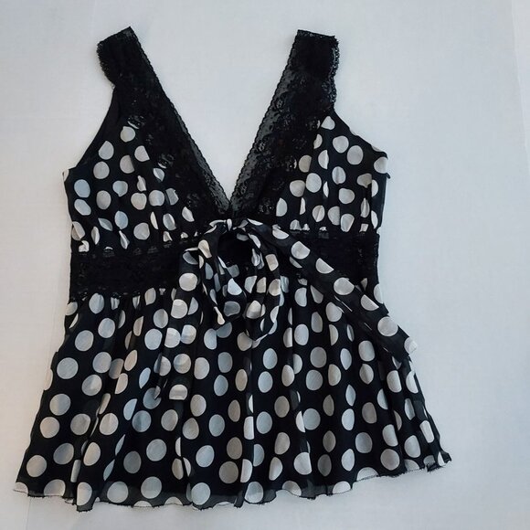 Robert Rodriguez Black and White Polka Dot Lace Top - Picture 6 of 11